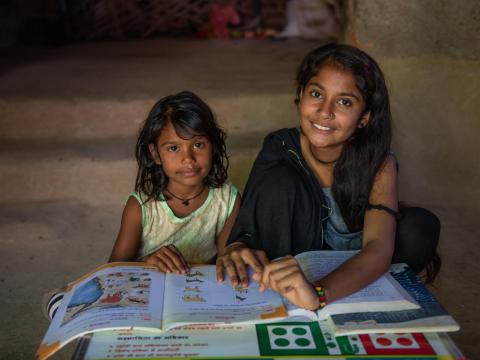 kids studying at home books