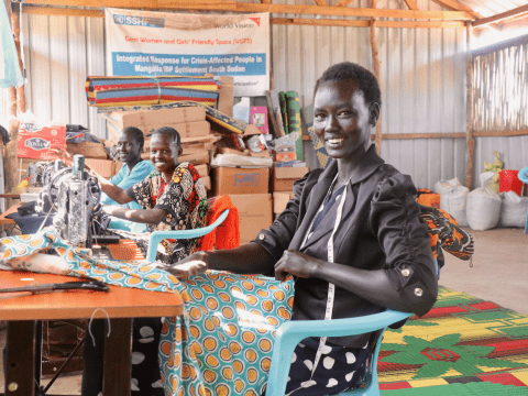 Yar has taken on tailoring after attending World Vision funded courses