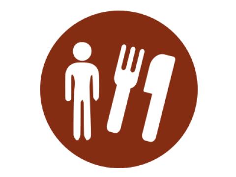person with knife and fork