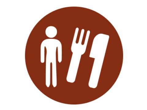 person with knife and fork