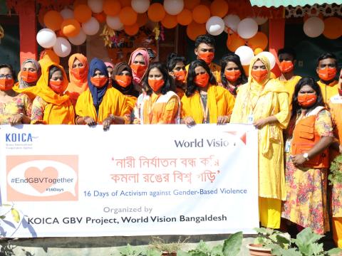 Rohingya Refugee women participating during a Gender Based Awareness program