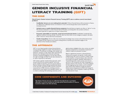 Gender Inclusive Financial Literacy Training Factsheet Cover