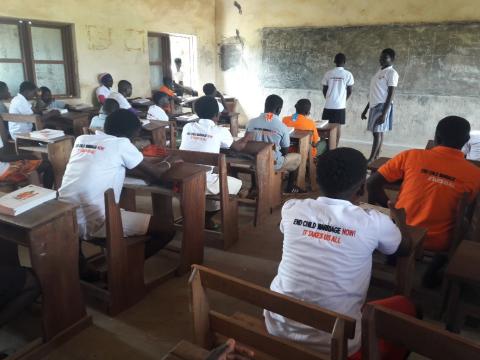 Janet educates kids members on the dangers associated with child marriage