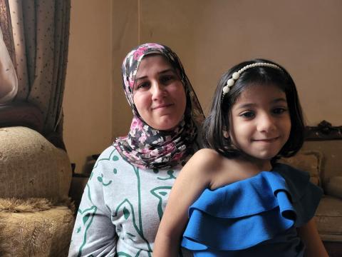 Safaa and her 7-year-old daughter Dalaa in Akkar, Lebanon