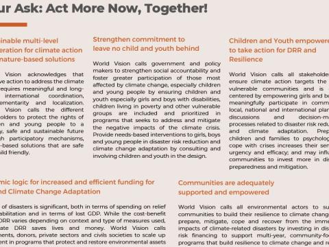 World Vision Statement at the Asia Pacific Ministerial Conference on Disaster Risk Reduction 2022