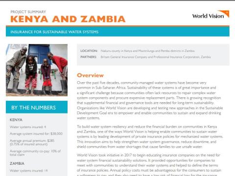 Insurance for WASH in Kenya and Zambia