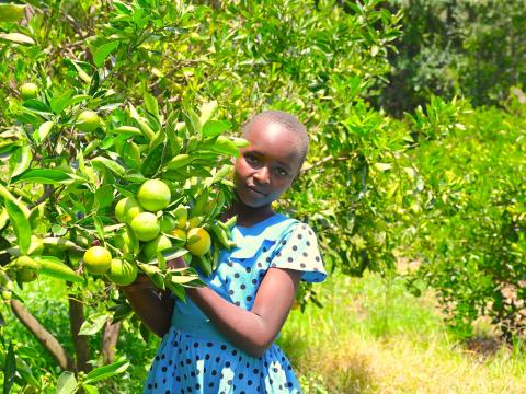 Anita,11, loves agriculture and has inspired many children to embrace farming and help their parents to grow food crops whenever they have free time, away from school. ©World Vision Photo/Sarah Ooko.