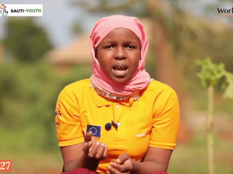 Shania from Tanzania speaking about climate issues
