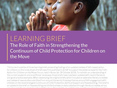The Role of Faith in Strengthening the Continuum of Child Protection for Children on the Move