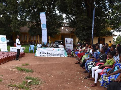 ceremony to hand over sewing machines to beneficiaries