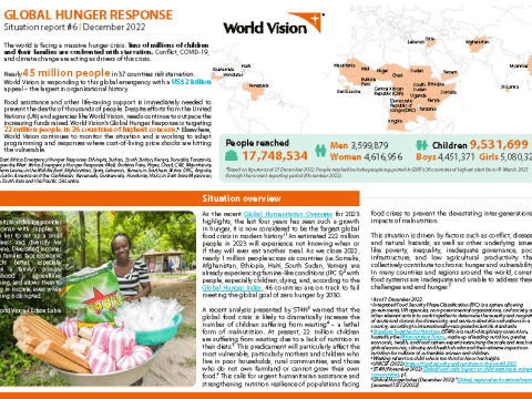 Global Hunger Response Situation Update #6 - 30 December 2022