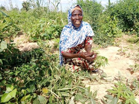 A woman in the market garden