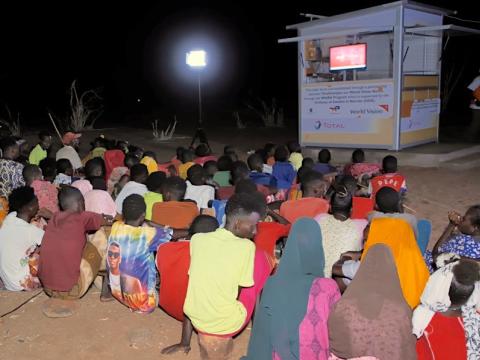 Solar energy enables remote communities in Marsabit County to watch the 2022 FIFA World Cup games and foster peace through such similar television shows that bring them together. ©World Vision Photo/David Nderitu.