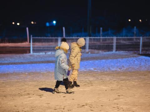 Ukranian children snow boots coats hats