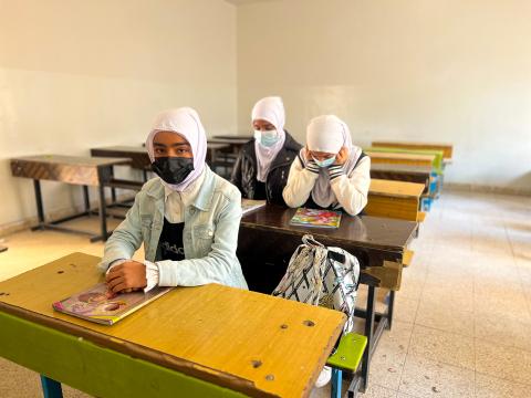 Nada with her classmates