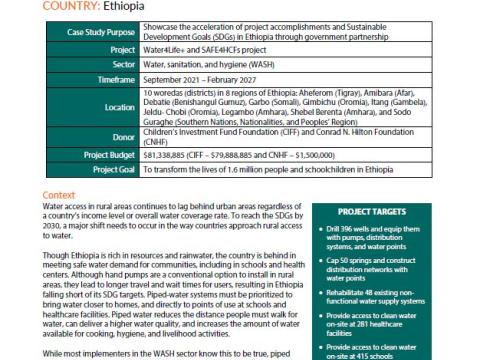 Ethiopia WASH system strengthening