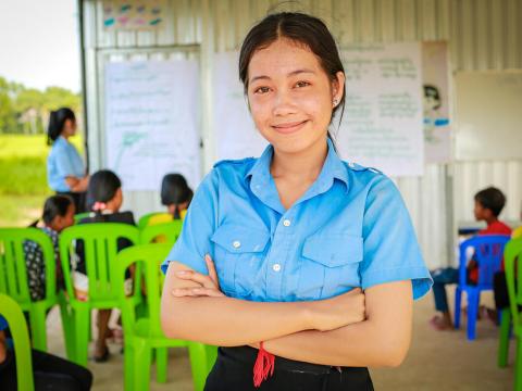 Sreypov is a youth leader and a strong advocate for child protection