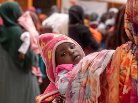 A mother and child at a World Vision Sudan nutrition clinic