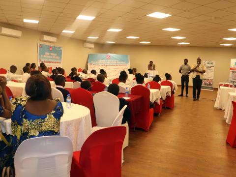 Attendees listening the message about menstruation