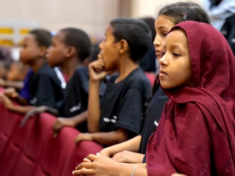 One of the 300 children who were invited to the anniversary ceremony, 12th June in Nouakchott.