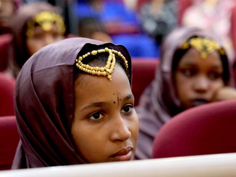 One of the 300 children invited to the ceremony.