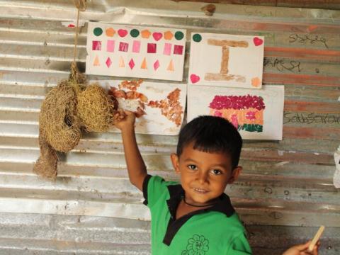 Pre-school feeding programmes are conducted by World Vision Lanka with the partnership of Sarvodaya.