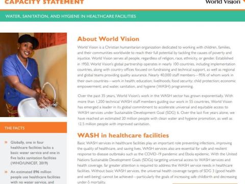WASH in Healthcare Facilities Capacity Statement