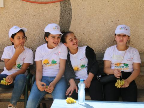 group of Palestinian children attend a Makani club