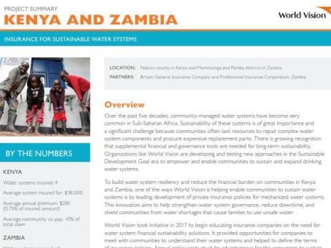 Insurance for WASH in Kenya and Zambia