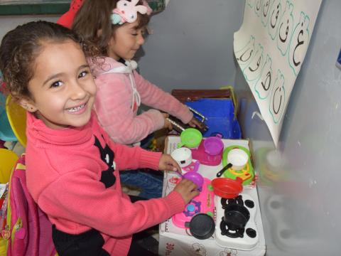 Palestinian girl in a kindergarten
