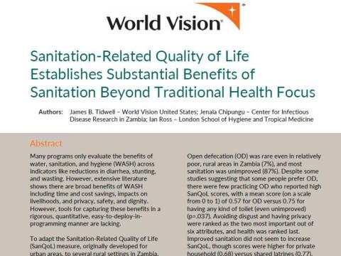 Technical Brief: Sanitation-Related Quality of Life