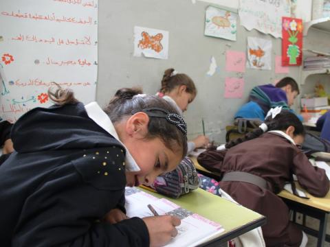 Palestinian girl in a classroom