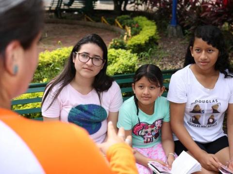 Karen with children