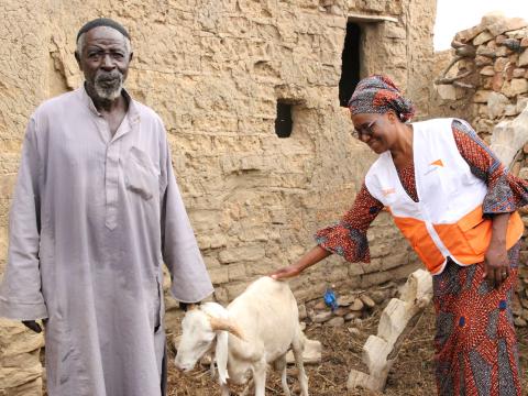 ADH project manager visits Kassoum's livestock