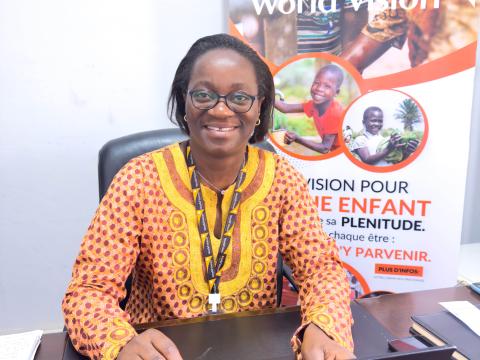 Francine, a World Vision staff in her office