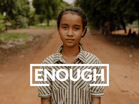 Image of girl with the Enough Campaign Logo