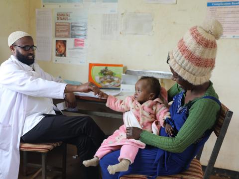 Temelesh with her child at the health centre