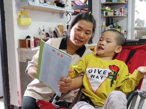 Xinxin's mother has learnt to support her special needs