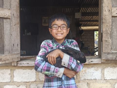 Kyaw wearing eye glass provided by the project