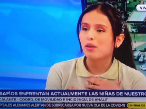 Jimena, Young Leader from Peru, speaks at national television