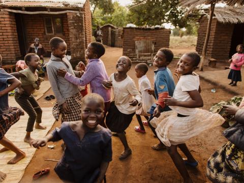 children dancing and singing