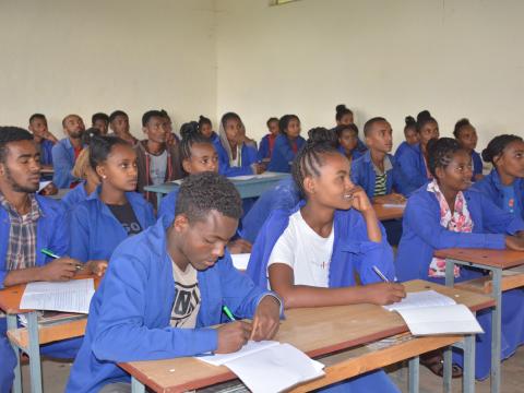 Children attending school