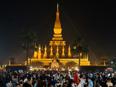 The That Luang stupa at the heart of festival celebrations last year