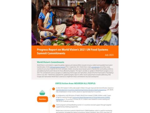 Progress Report on World Vision’s 2021 UN Food Systems Summit Commitments