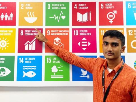 Lukman, aged 16, a young leader from Bangladesh.