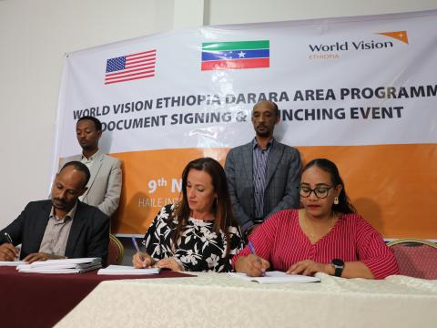 World Vision Ethiopia signed the Darara Area Programme agreement document with the Sidama Regional State signatory bureaus