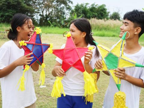 Children creating Christmas activities