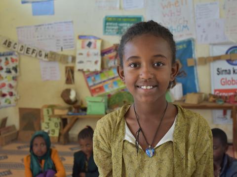 Meron at her classroom