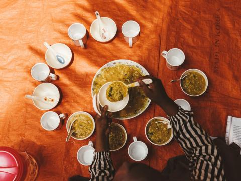 food being served