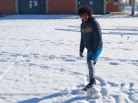 Footbal is life for a young refugee